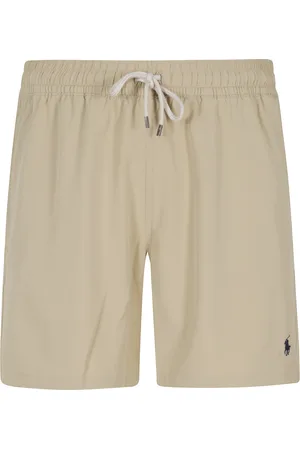 Ralph Lauren Korte broeken, Heren, Bruin, XL, Polyester, Beige Traveler Kostuum met Elastische Taille