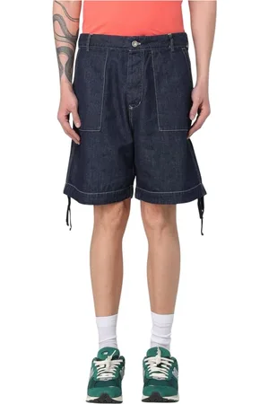 C.P. Company Korte broeken, Heren, Blauw, M, Denim, Blauwe Denim Shorts met Koord