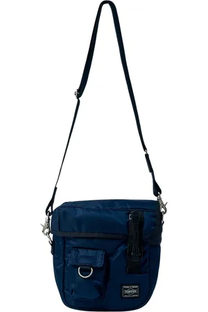Comme des Garçons Tassen, Heren, Blauw, ONE Size, Nylon, Logo Print Schoudertas