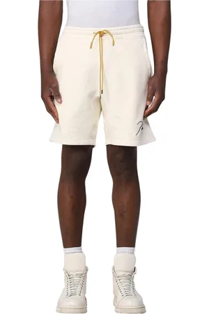 Rhude Korte broeken, Heren, , S, Katoen, Geel Room Handtekening Logo Shorts