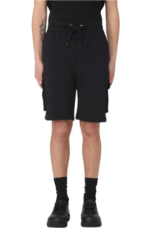 Moose Knuckles Korte broeken, Heren, Zwart, L, Katoen, Cargo Shorts met Trekkoordtaille voor Mannen