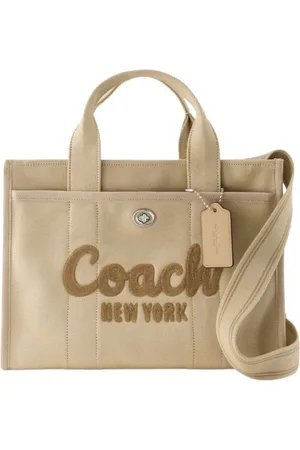 Coach Tassen, Dames, , ONE Size, Katoen, Neutrale Canvas Tote Bag
