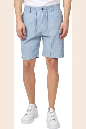 HUGO BOSS Korte broeken, Heren, Blauw, W40, Katoen, Blauwe Katoenen Trekkoord Shorts