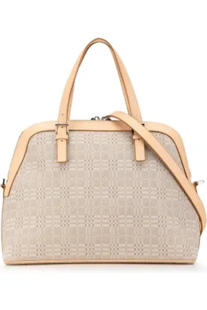 Burberry Pre-owned, Dames, Bruin, ONE Size, Tweedehands Canvas handtassen