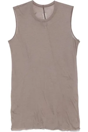 Rick Owens Tops, Heren, Bruin, L, Katoen, Basis Stof Tank Top