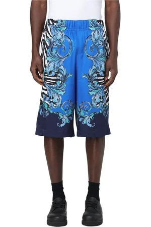 VERSACE Korte broeken, Heren, Veelkleurig, XL, Barok Print Stijlvolle Zomer Shorts