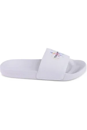 Calvin Klein Schoenen, Dames, Wit, 39 EU, Katoen, Witte Love Slides Casual Wear