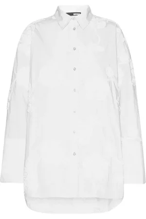 ROTATE Blouses & Shirts, Dames, Wit, S, Katoen, Witte Bloemen Oversized Blouse
