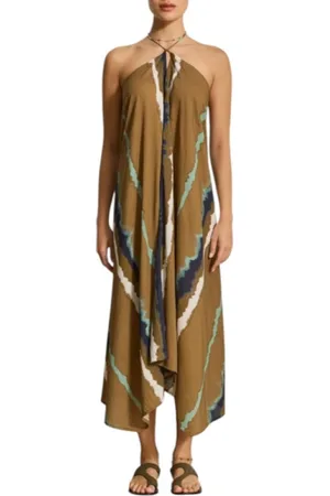 MARE DI LATTE Kleedjes, Dames, , ONE Size, Katoen, Tie & Dye Asymmetrische Katoenen Jurk