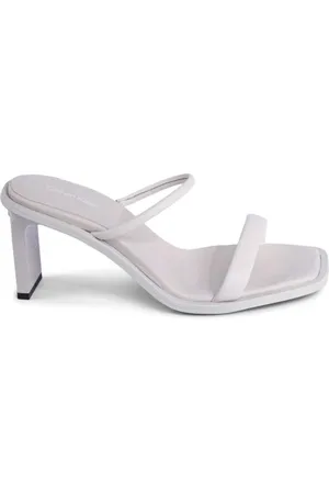 Calvin Klein Schoenen, Dames, , 41 EU, Leer, Leren Twee Band Sandalen in