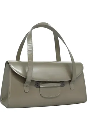 Bally Pre-owned, Dames, Grijs, ONE Size, Leer, Tweedehands leren handtassen