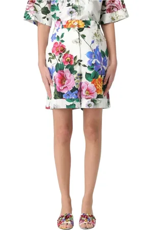 Dolce & Gabbana Korte broeken, Dames, Veelkleurig, M, Katoen, Bloemenprint Relaxte Fit Shorts