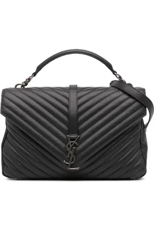 Saint Laurent Pre-owned, Dames, Zwart, ONE Size, Leer, Tweedehands leren handtassen