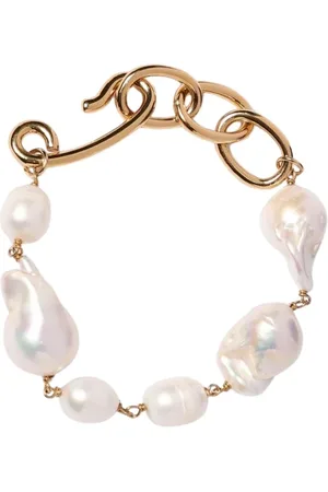 Jil Sander Accessoires, Dames, Geel, ONE Size, Parel Gouden Ketting Armband