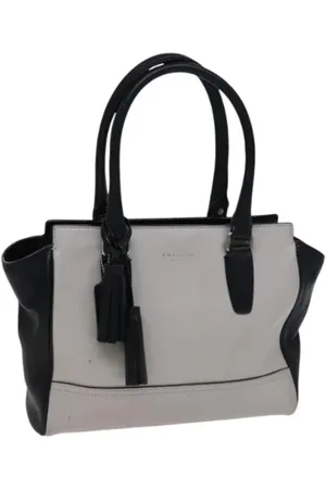 Coach Pre-owned, Dames, Grijs, ONE Size, Leer, Tweedehands leren handtassen