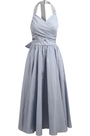Patou Kleedjes, Dames, Blauw, S, Flake Maxi Jurk met Grosgrain Band