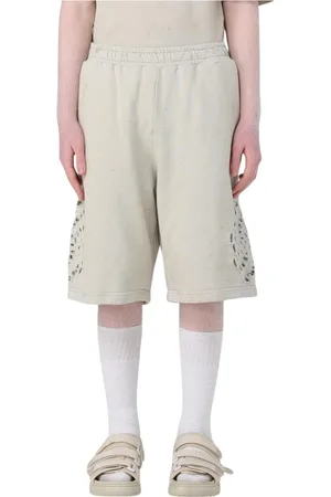 44 Label Group Korte broeken, Heren, Wit, L, Katoen, Logo Bermuda Shorts voor Mannen