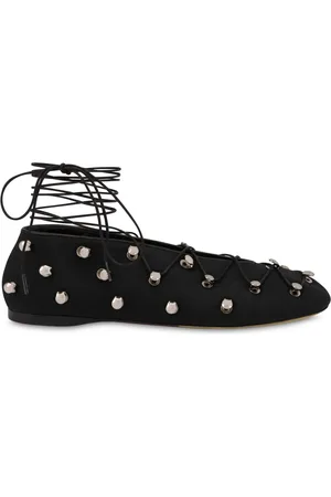 Moschino Schoenen, Dames, Zwart, 37 EU, Studded Zwarte Platte Schoenen Italië