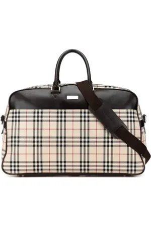 Burberry Pre-owned, Dames, , ONE Size, Leer, Pre-owned Canvas travel-bags