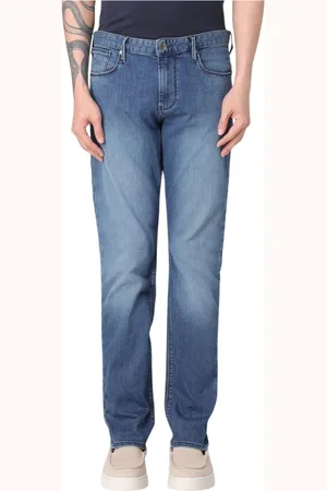 Emporio Armani Jeans, Heren, Blauw, W31, Denim, Klassieke Donkere Wassing Jeans