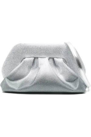 THEMOIRÈ Tassen, Dames, Grijs, ONE Size, Strass Degrade Crossbody Tas met knoopsluiting