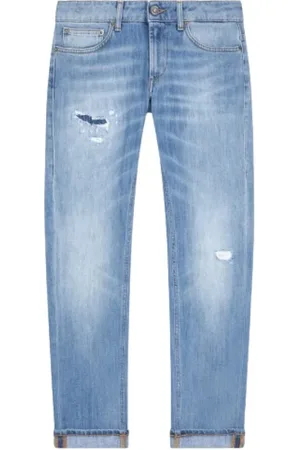 Dondup Jeans, Dames, Blauw, W31, Denim, Blauwe Enkel-Lengte Vijf-Pocket Jeans