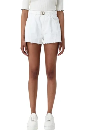 Twin-Set Korte broeken, Dames, Wit, W27, Denim, Stijlvolle Denim Shorts