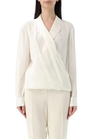 THEORY Blouses & Shirts, Dames, , L, Zwarte Zijden Blouse Lange Mouw