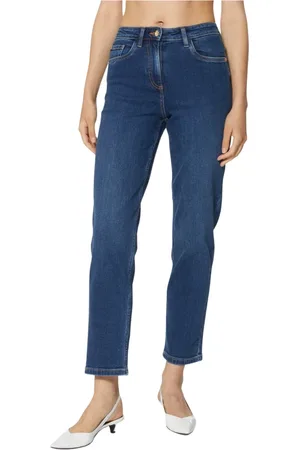Silvian Heach Jeans, Dames, Blauw, W25, Katoen, Blauwe jeans met rechte snit
