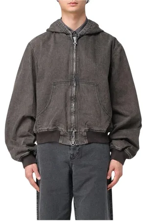 OUR LEGACY Jassen, Heren, Zwart, S, Denim, Zwarte Hooded Denim Jas