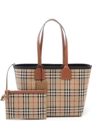 Burberry Pre-owned, Dames, Veelkleurig, ONE Size, Leer, Pre-owned Canvas totes