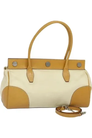 Prada Pre-owned, Dames, , ONE Size, Leer, Tweedehands Canvas handtassen