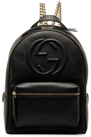 Gucci Pre-owned, Dames, Zwart, ONE Size, Leer, Pre-owned Leather backpacks