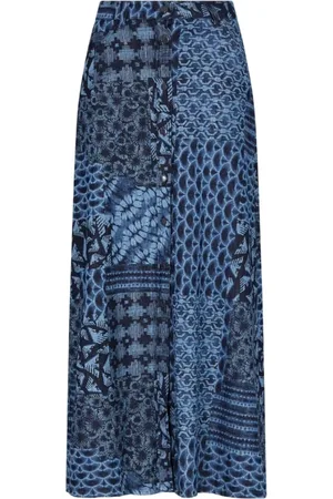 Emporio Armani Rokken, Dames, Blauw, L, Denim, Denim Rokken met All-Over Print