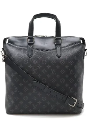 LOUIS VUITTON Pre-owned, Heren, Zwart, ONE Size, Leer, Pre-owned Canvas briefcases