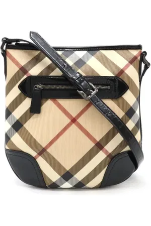 Burberry Pre-owned, Dames, , ONE Size, Leer, Pre-owned Fabric crossbody-bags