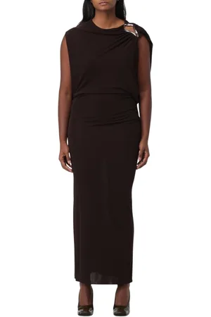 Lanvin Kleedjes, Dames, Bruin, S, Elegante Koffie Maxi Jurk