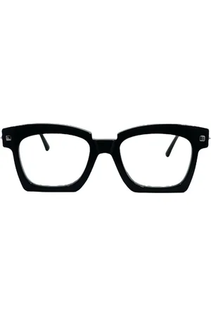 KUBORAUM Accessoires, unisex, Zwart, ONE Size, Unieke vierkante zonnebril met ronde lenzen