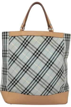 Burberry Pre-owned, Dames, Blauw, ONE Size, Leer, Tweedehands Canvas handtassen