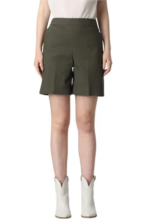 THEORY Korte broeken, Dames, Groen, M, Militaire Stijl Shorts