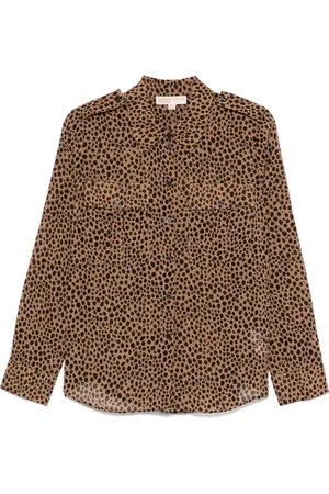 Michael Kors Blouses & Shirts, Dames, Bruin, M, Overhemd met zakken