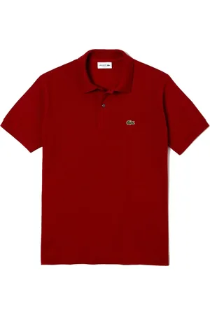 Lacoste Tops, Dames, Rood, 3Xl, Katoen, Klassiek poloshirt in bordeauxrood