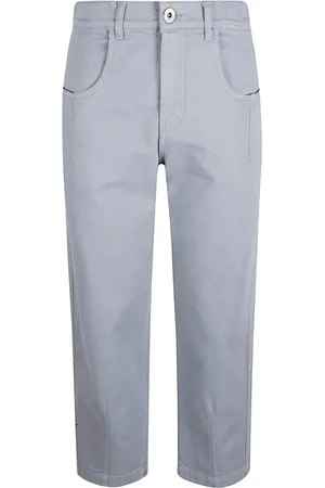 ELEVENTY Broeken, Dames, Blauw, 2Xs, Katoen, Katoen Elastaan Broek Made in Italy