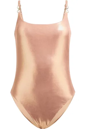 Guess Badkleding, Dames, Roze, M, Polyester, Diepe Ronde Hals Eendelig Badpak