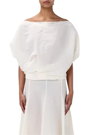 Khaite Blouses & Shirts, Dames, Wit, S, Witte Boothals Gedrapeerde Top