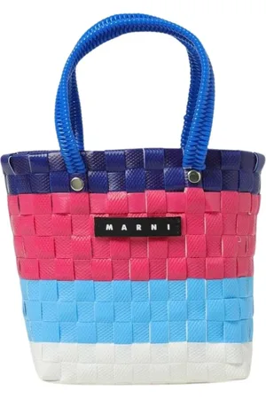 Marni Tassen, Dames, Veelkleurig, ONE Size, Geweven Koffer Tas Tote
