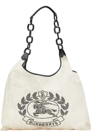 Burberry Pre-owned, Dames, , ONE Size, Leer, Pre-owned Canvas totes