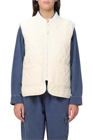 A.P.C. Jassen, Dames, Wit, S, Leer, Geel Room Getailleerd Vest