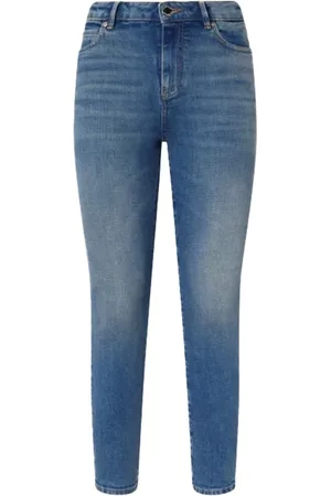 Pinko Jeans, Dames, Blauw, W30, Stijlvolle Sabrina Skinny Jeans met Strass