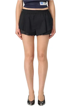 Alexander Wang Korte broeken, Dames, Zwart, S, Polyester, Zwarte Gelaagde Casual Shorts